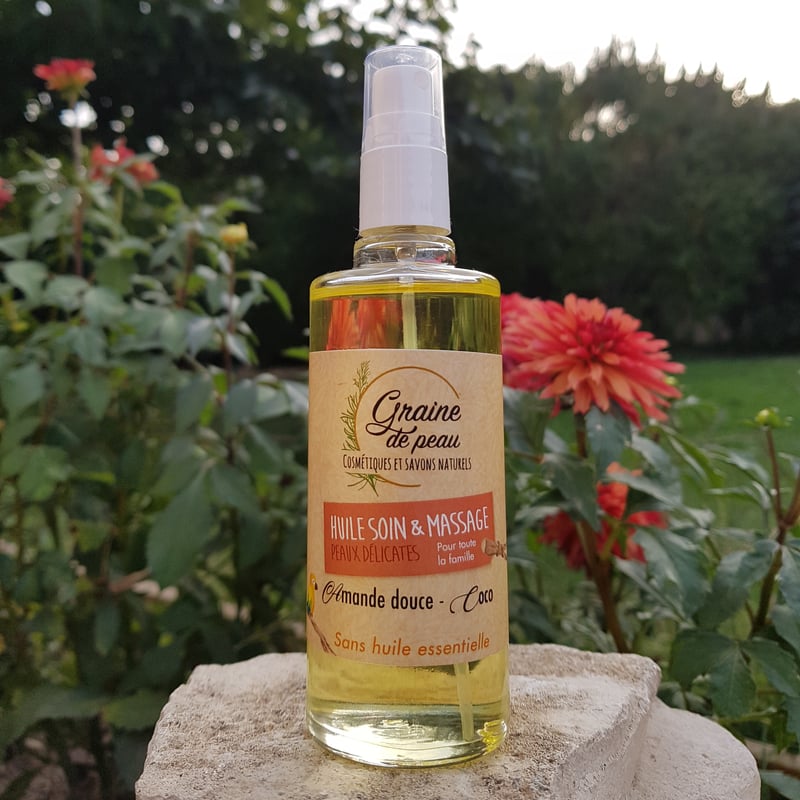 Huile soin et massage - amande douce, coco et sésame